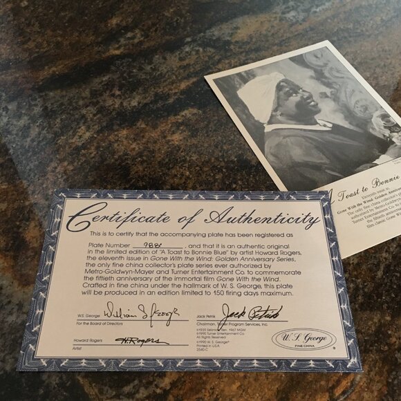 2/40 Gone With the Wind Golden Anniversary 'Toast To Bonnie Blue' Howard Rogers - Picture 9 of 10